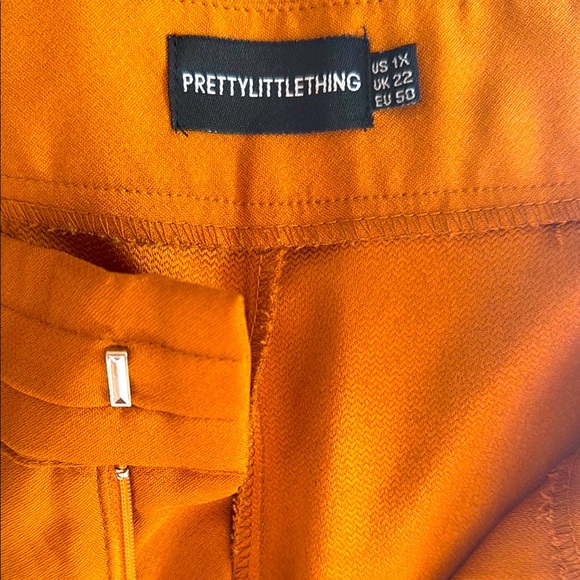 PrettyLittleThing Orange Wide Leg Pants - Picture 4 of 6